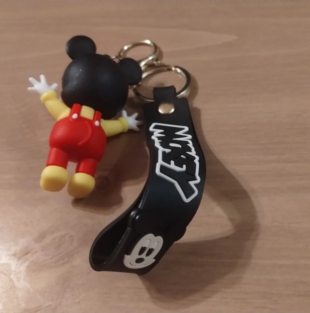 Disney Mickey Mouse Keychain | Cute Cartoon Character Bag Charm | Red & Black